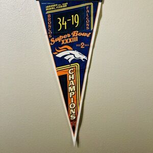 VTG Denver Broncos NFL Super Bowl XXXIII Championship 1999 Pennant Back‎ 2 Back